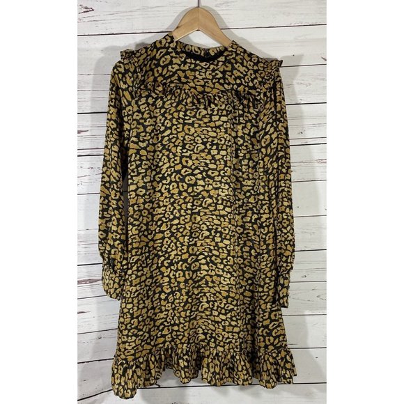 Who What Wear Dresses & Skirts - Who What Wear Womans Dress Size Medium Cheetah Ruffle Modest Cottagecore Spring